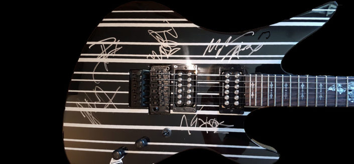 Avenged Sevenfold Signed Guitar Signed Schecter guitar signed by all members of the band