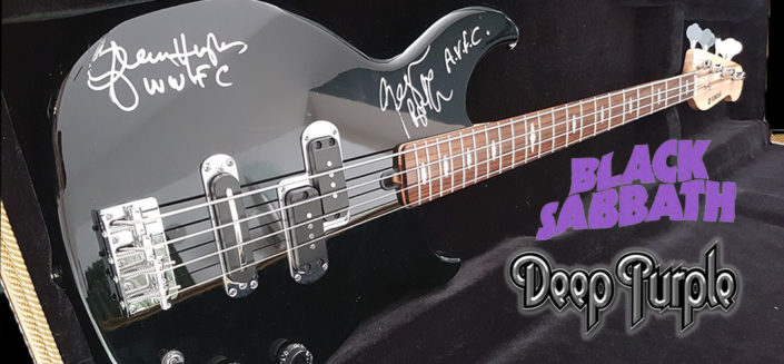 Signed Yamaha Bass Guitar Geezer Butler & Glenn Hughes signed bass