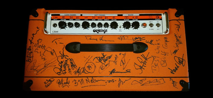 Orange Amp Signed by multiple artists from the world of prog